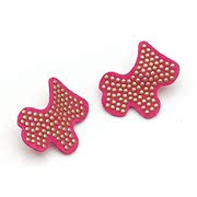 Smiling post Korean fashion leather dog earring earring earring earring Korea earloop jewelry women