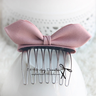 手工兔耳朵发饰可爱别刘海发梳插梳金属齿梳韩国发卡别头帘发夹子