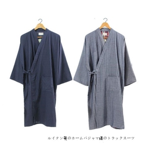 清仓纯棉纱布单件睡袍夏季男女薄款睡衣居家作务浴衣宽松舒适透气
