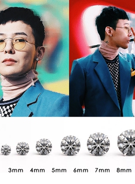 GD权志龙同款耳钉女个性气质镶钻耳钉耳环韩国简约情侣防过敏饰品