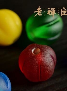 星月金刚菩提根手串仿古风老琉璃