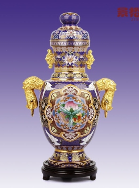 景泰蓝花瓶摆件吉福垒铜胎外事