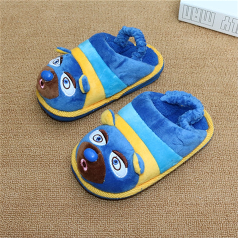 Pantoufles enfants en suède pour hiver - semelle caoutchouc - Ref 986445 Image 1