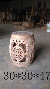 老榆木鼓凳花蹲园墩圆凳白茬登实木家具圆桌