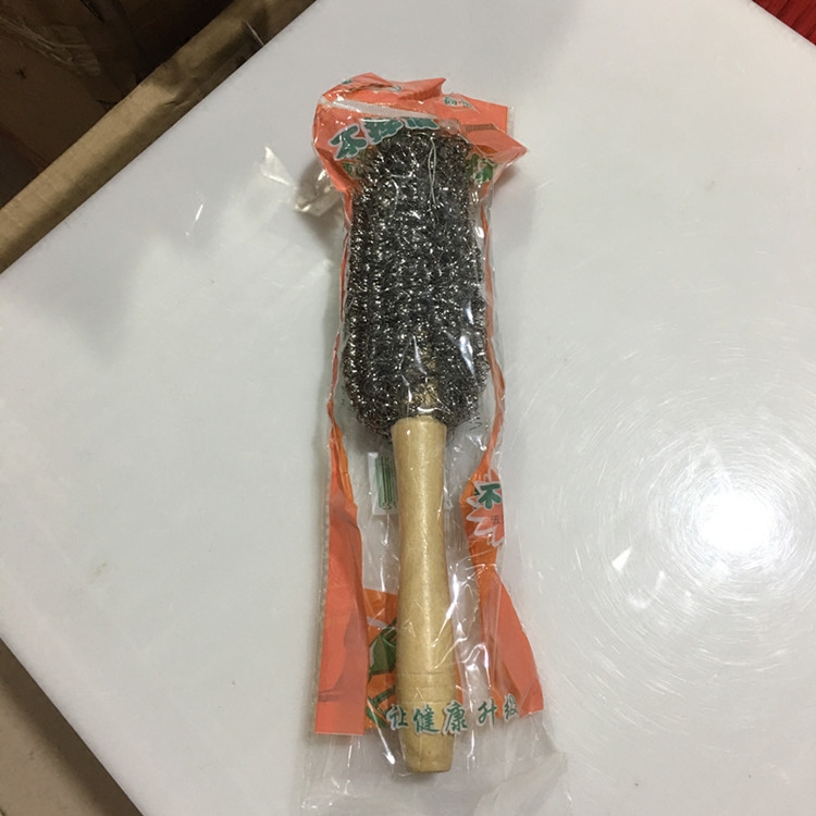 新型木柄不锈钢清洁球洗锅刷厨房不伤手去污钢丝球洗碗清洁刷