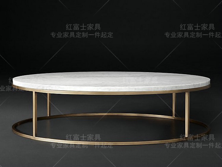 Champagne Gold Stainless steel Oval tea table Simplicity white Marble a living room Side table originality designer Tablein the Residential furniture , Categories , Tea table  category - from Buy2taobao.com to provide professional Taobao agent buy service