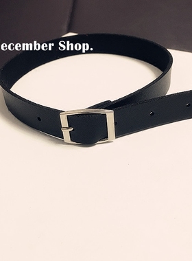 朋克摇滚皮带扣choker红黑色项链