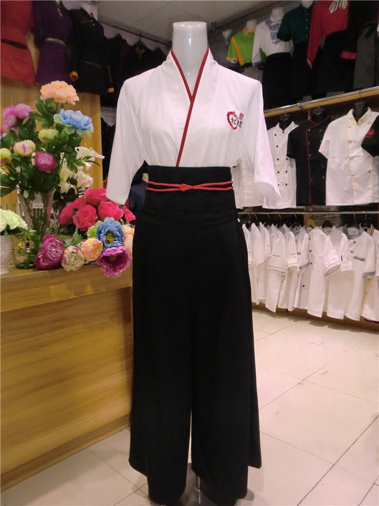 日式工作服 日料工作装寿司服装料理制服厨师服工衣斜襟和服定制