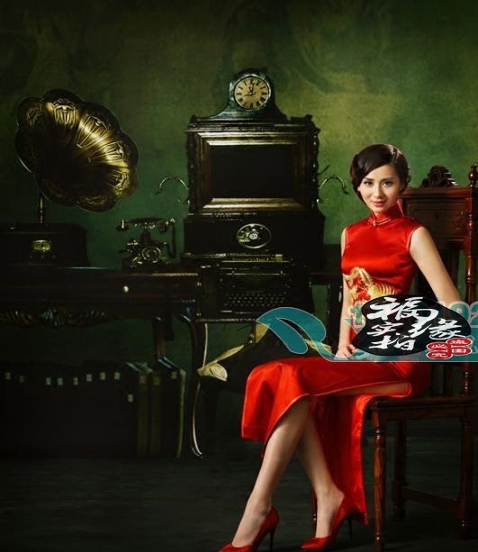 高端定制40姆米重磅真丝大红色龙凤呈祥结婚中长礼服旗袍新娘旗袍