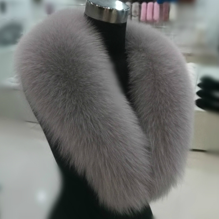 大唐皮草 高端狐狸毛大毛领单卖进口狐狸毛青果领v领可定做