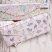 日D 猫咪种类印花眼镜盒春天复古图案可折叠迷你收纳小盒 客供料