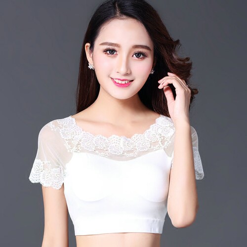 半身百搭网纱蕾丝莫代尔短款内搭