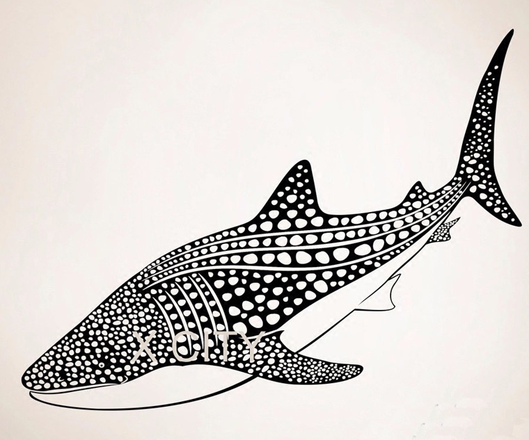 鲸鲨海洋动物可移除墙贴画