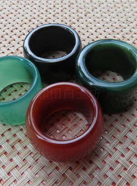 玛瑙扳指男士指环绿玛瑙水晶尾戒