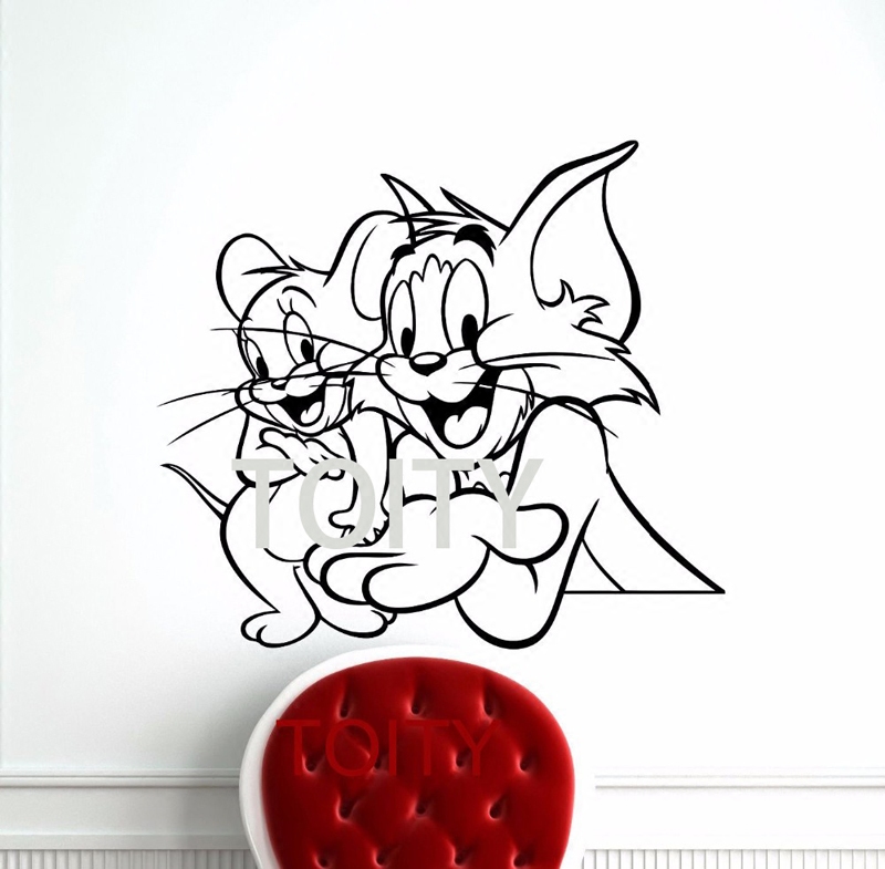 猫和老鼠卡通墙贴tom and jerry动画片经典形象贴纸儿童房装饰画