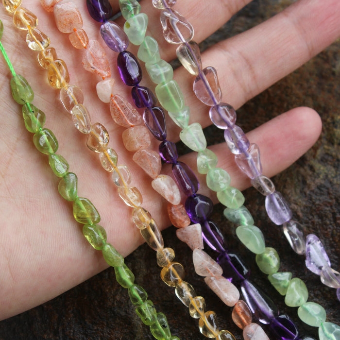 diy金点紫晶橄榄玉4-6mm小碎石