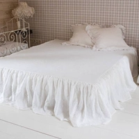 Váy ngủ lá sen châu Âu gấp giường trắng váy ngủ trải giường hoa sen đồng bằng 1,8 m 1,5 m 1,2 m - Váy Petti 	chân váy giường