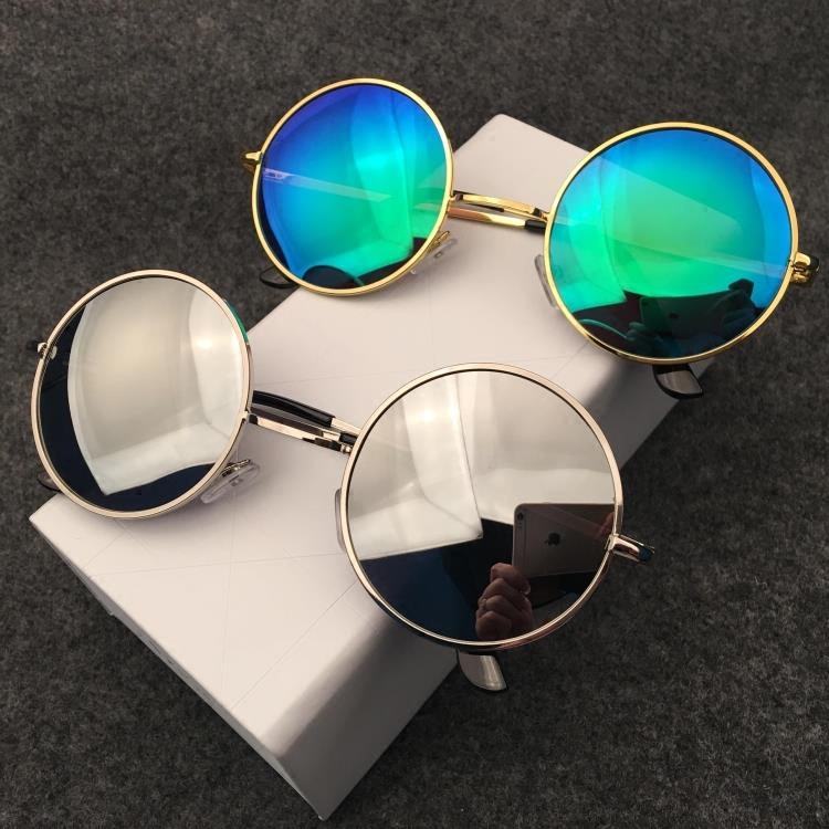 正品偏光太阳镜男士圆墨镜 复古圆形近视太子镜 潮男女圆框小眼镜