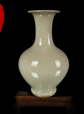 景德镇窑变瓷花赏瓶 碎瓷 裂纹釉冰瓷 家居客厅书房装饰瓷器摆件