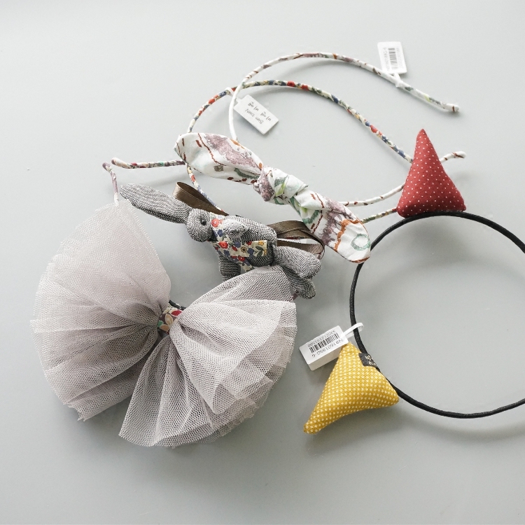 Korean brand children hair hoop princess accessories girl bunny princess lace hair band baby crown hoop