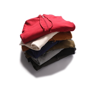 质朴厚重 重磅630克 简约素色 美式复古休闲 连帽抓绒开衫卫衣