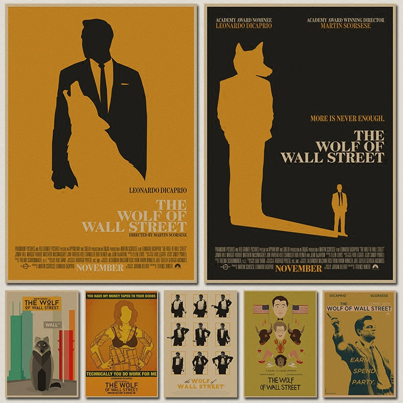 华尔街之狼The Wolf of Wall Street 奥斯卡 复古电影海报 装饰画