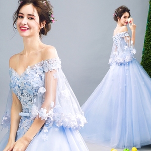 Blue petals bridal wedding dresses wedding dress dinner party