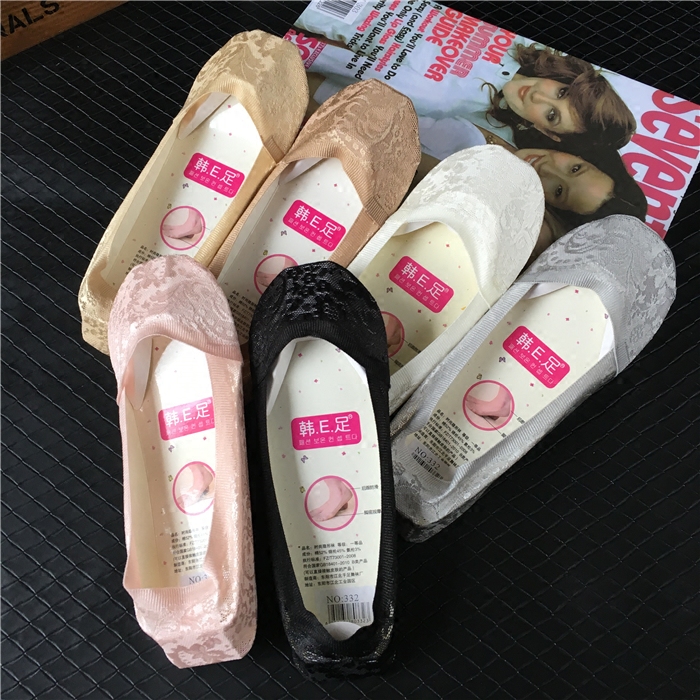 5双装 韩E足332船袜女士隐形袜硅胶防滑袜子薄款透气浅口短筒低帮