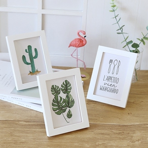北欧清新植物实木画框6寸