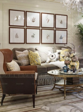 授权进口原版画芯美式家居HAR*BORTH*OUSE 春蕨组合