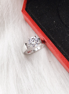 欧美简约夸张1克拉4水晶锆石