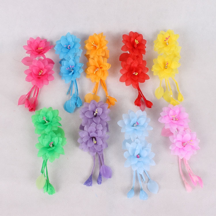 戏曲头花京剧头饰戏剧用品鬓花而花双朵西凤莲绢花布花