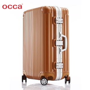 OCCA正品时尚纯PC拉杆箱万向轮男旅行箱女海关密码锁行李箱托运箱
