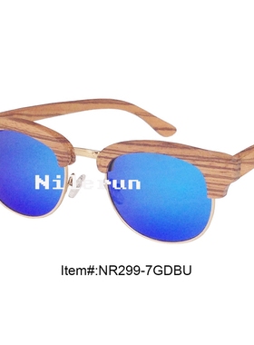 墨镜蓝色彩膜金属全框太阳眼镜