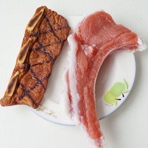 Lmdec仿真肉类食物食品模型 仿真排骨肋排牛扒餐厅展柜装饰品
