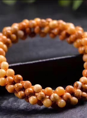 精编天然多层手串男女款老黄玉