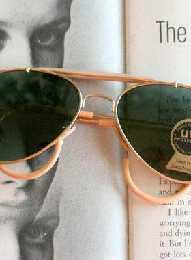 古着80年代绿镜片飞行员太阳镜