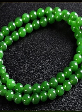 碧玉菠菜绿时尚风带证书链子