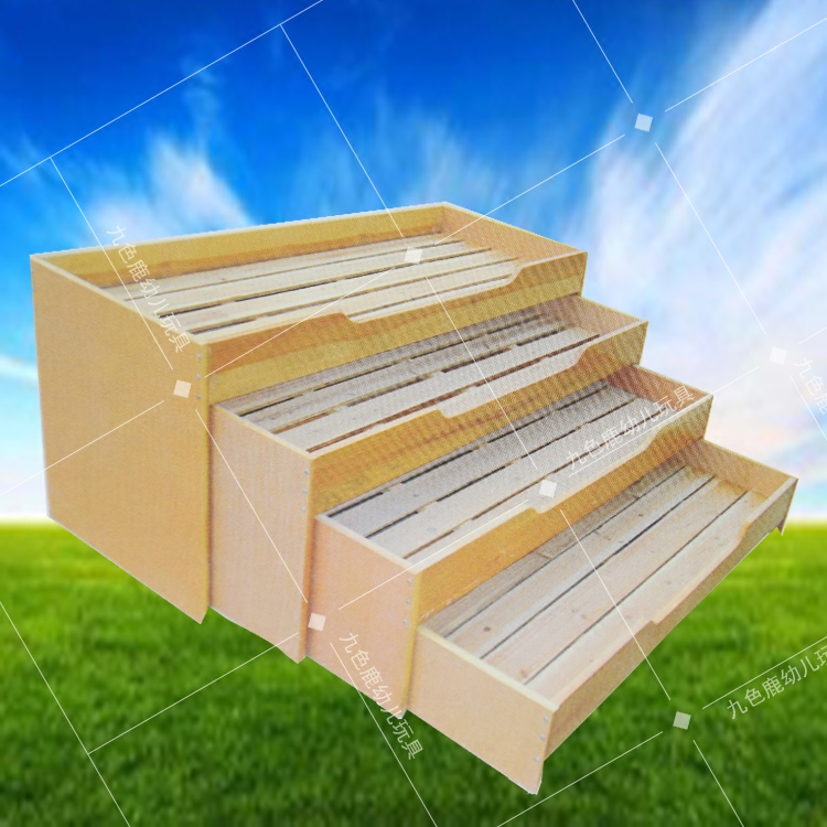 幼儿园午睡床实木推拉床定制松木四层抽屉床 樟子松儿童多层童床