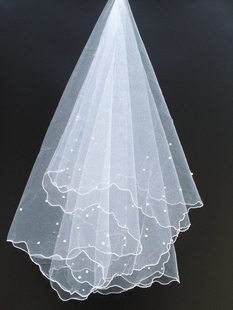 娘头纱结婚婚纱头纱长款韩式蕾丝花边软纱头纱超长Wedding veil