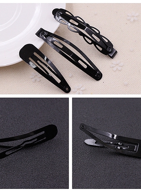 韩版铁艺夹子女黑色bb夹边夹BB夹 盘发碎发刘海夹一字夹儿童发夹