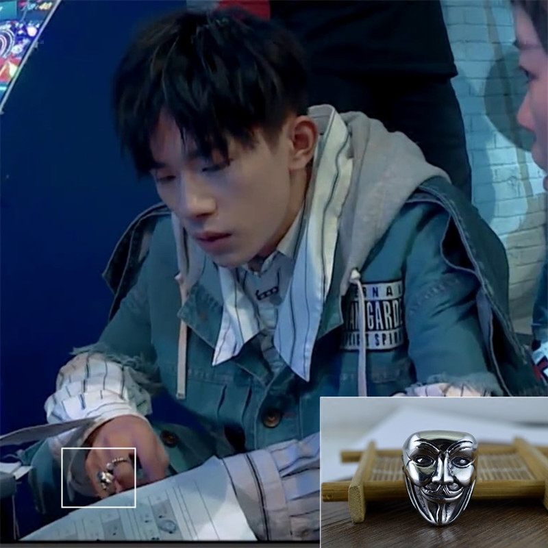 易烊千玺同款仇杀戒指个性人脸