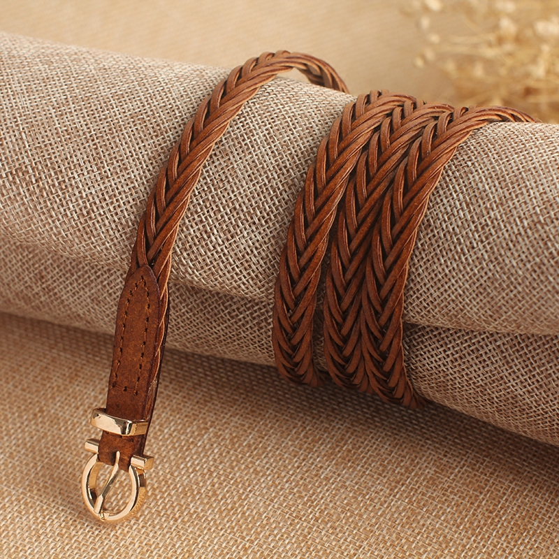 编织女款复古文艺休闲风细腰带