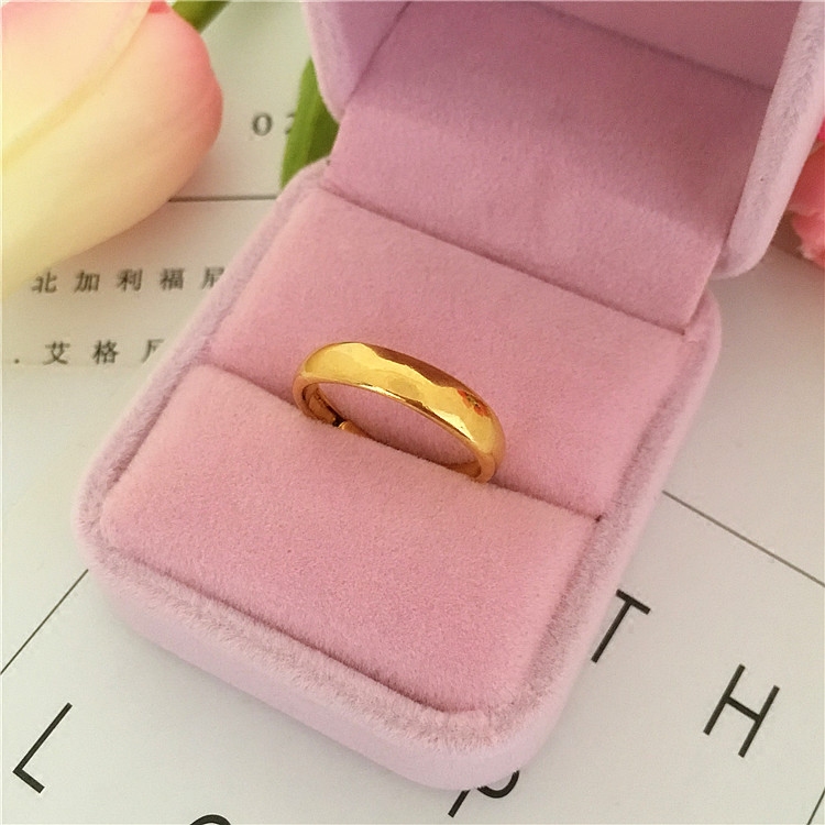 VIETNAM SAND GOLD GLOSSY MALE AND FEMALE SIMULATION GOLD-PLATED COUPLE GOLD RING 18K GIFT