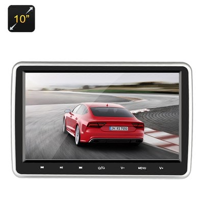 10 Inch Car Headrest DVD Player - Region Free, IR Remote Con