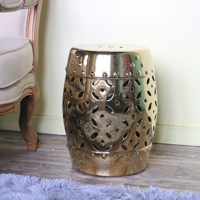 auspicious Side table Decoration manual carving Hollow electroplate Gold and Silver ceramics stool Drum stool Shoe changing stool Cool stoolin the Residential furniture , Class Seats , Stools , Drum pier/Embroidered pier  category - from Buy2taobao.com to provide professional Taobao agent buy service