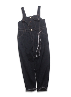 欧洲站2019夏季新款时尚百搭九分裤女裤子bf宽松高腰牛仔背带裤