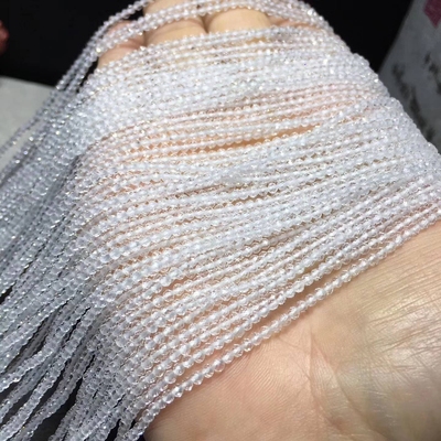 天然白水晶切面刻面散珠