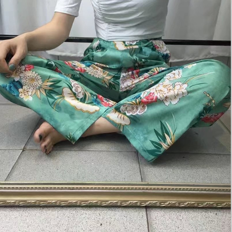 2019 Spring and summer new pattern Korean Edition Easy Broken flowers comfortable trousers Chiffon Broad leg trousersin the Women's clothing/Boutique , Pants , Casual pants  category - from Buy2taobao.com to provide professional Taobao agent buy service