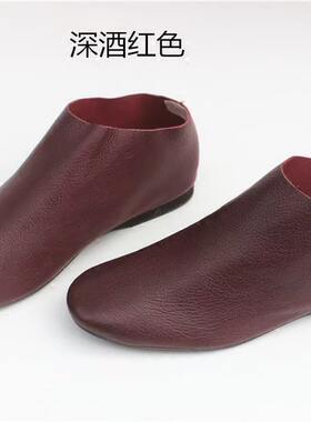 全羊皮柔软舒适平底四季女单鞋